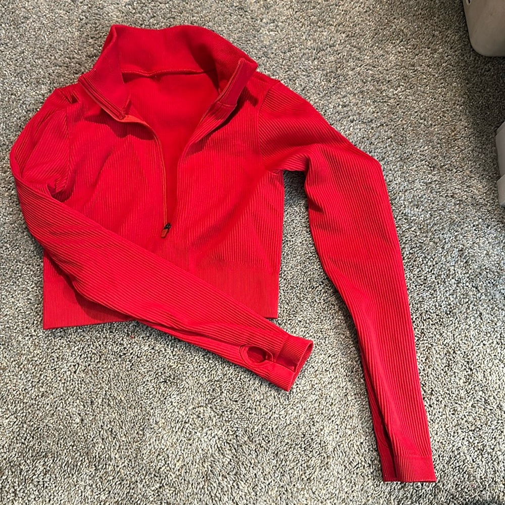 Women’s red workout top